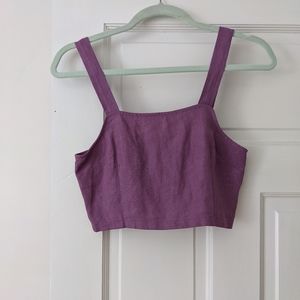 Paloma Wool purple linen crop top